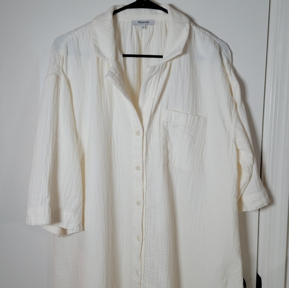 Madewell Lightestspun Cover-Up Maxi Shirtdress | 100% Cotton | Size Medium - Picture 2 of 10